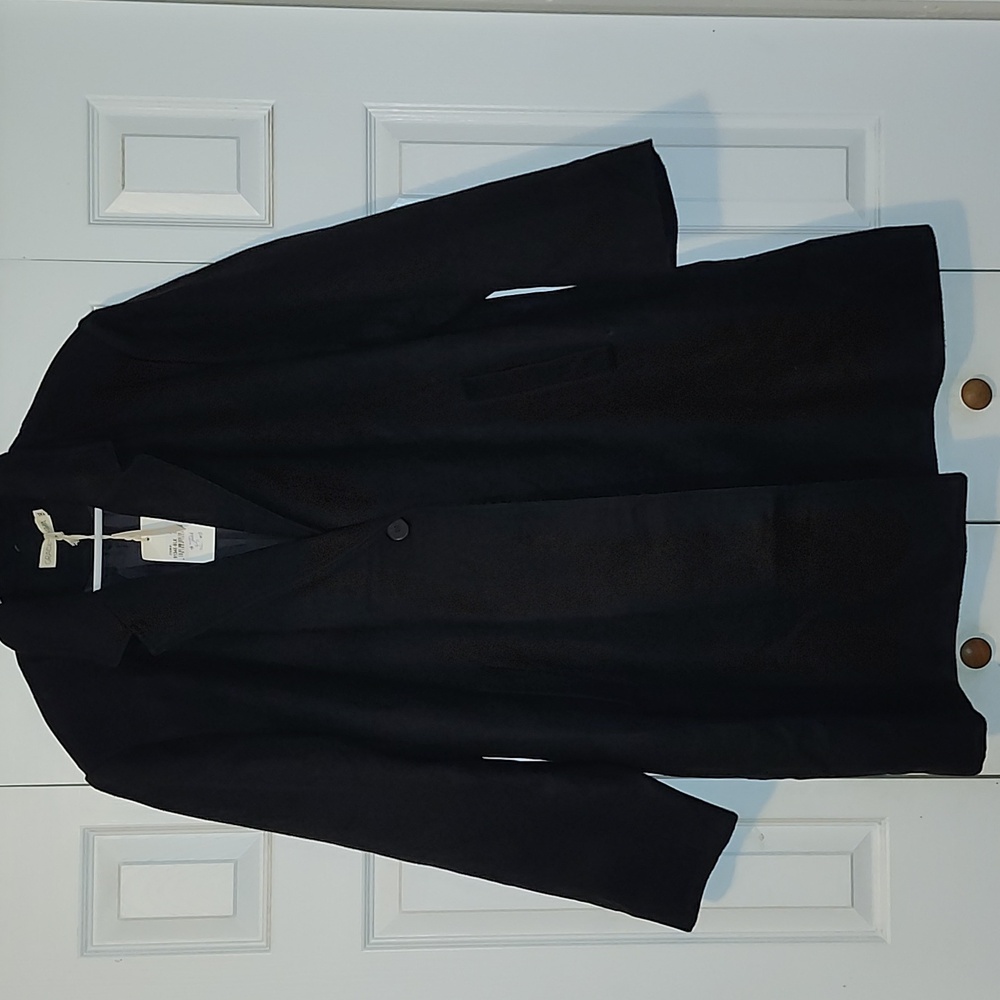 Women's Wool Black Coat- 2X